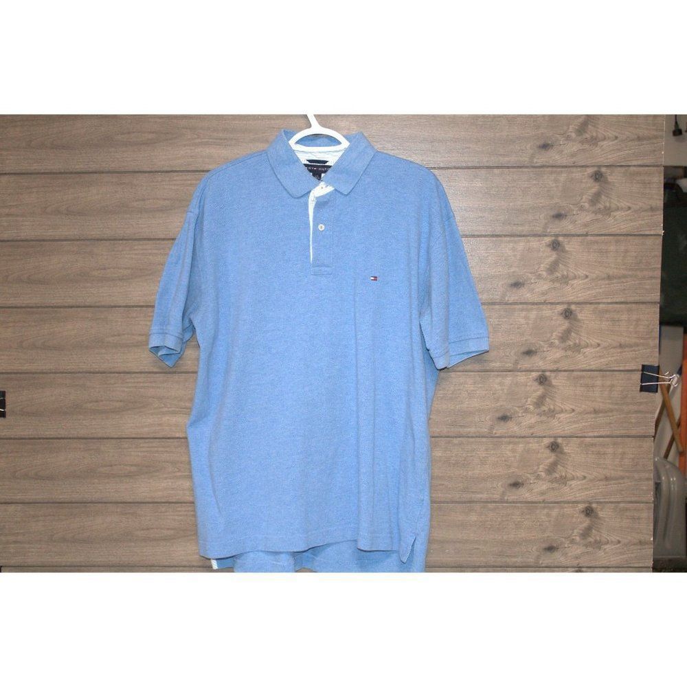 Men's Blue Tommy Hilfiger Logo Polo Size Large